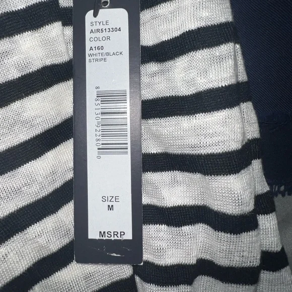 Alice and Olivia Women’s Mini Shirtdress Linen Blend Stripes size MD - Picture 7 of 9